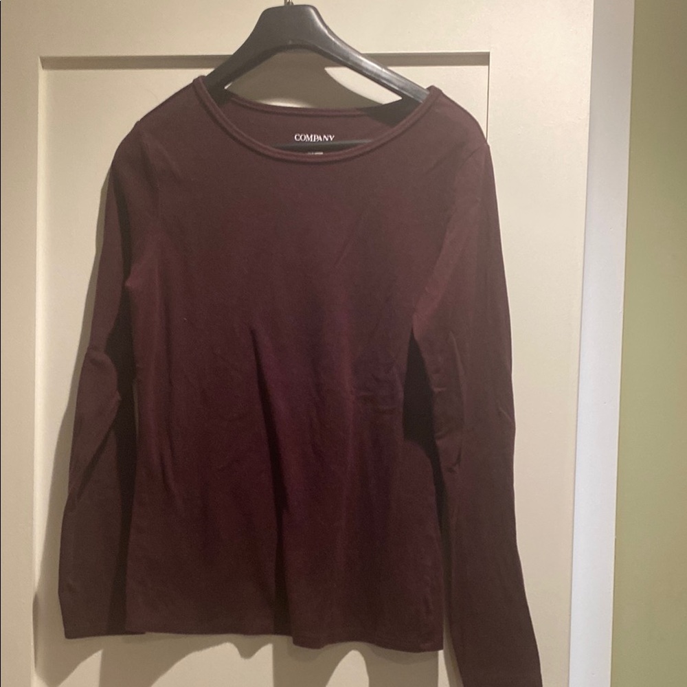 Ellen Tracy Women's Burgundy Long Sleeve Top size Lg